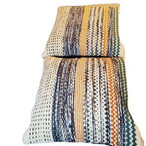 Magnolia Home Joanna Gaines Woven‎ Wool-Blend 2 Throw Pillows 23x23 Tectured